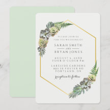 Succulent och Guld Geometric Bröllop