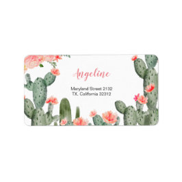 Succulent Peach Modern Address Label Adressetikett