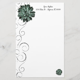Succulent Plant Personlig Stationery Brevpapper