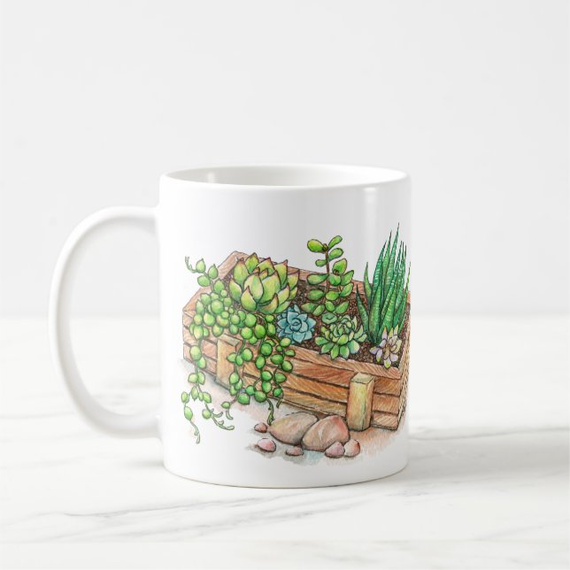 Succulent Planter Box Kaffemugg (Vänster)