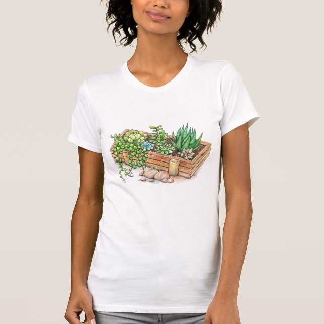 Succulent Planter Box T Shirt (Framsida)