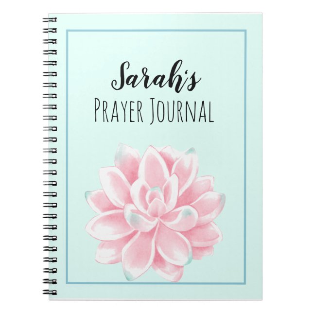 Succulent Prayer Journal Anteckningsbok (Framsidan)