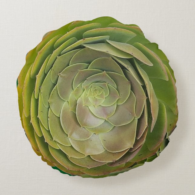Succulent Rose Shape Rund Kudde (Baksidan)