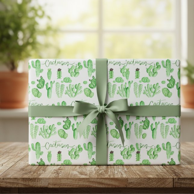 Succulent Stil Cactus Wrapping Papper Presentpapper (Skapare uppladdad)