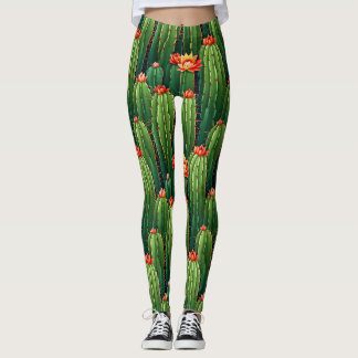 Succulent Stil Trendig Cactus Leggings