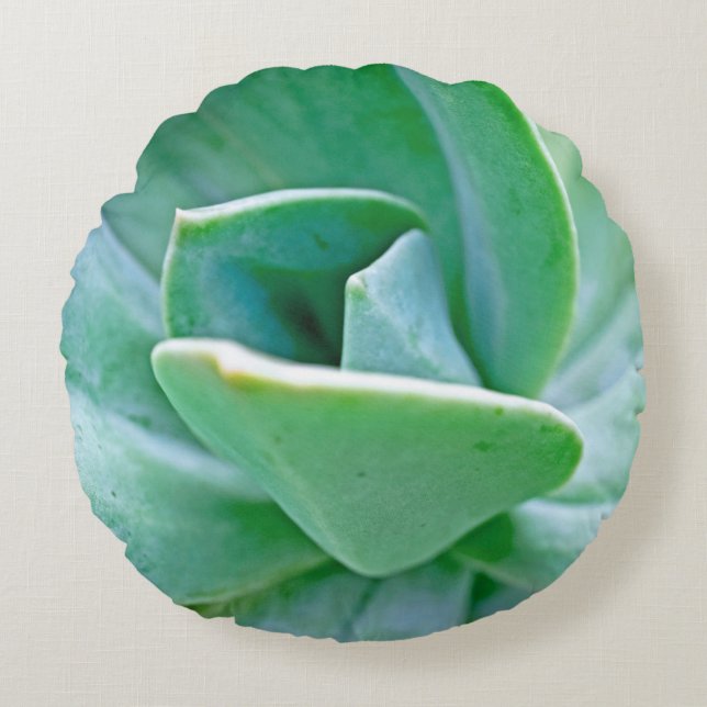 Succulent Swirl Rund Kudde (Framsidan)