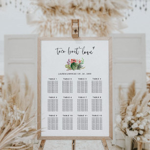 Succulent tako Bout Kärlek Bröllop Seating Chart Poster