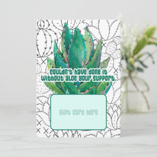 Succulent Thank You Teacher Gift Card Holder Julkort