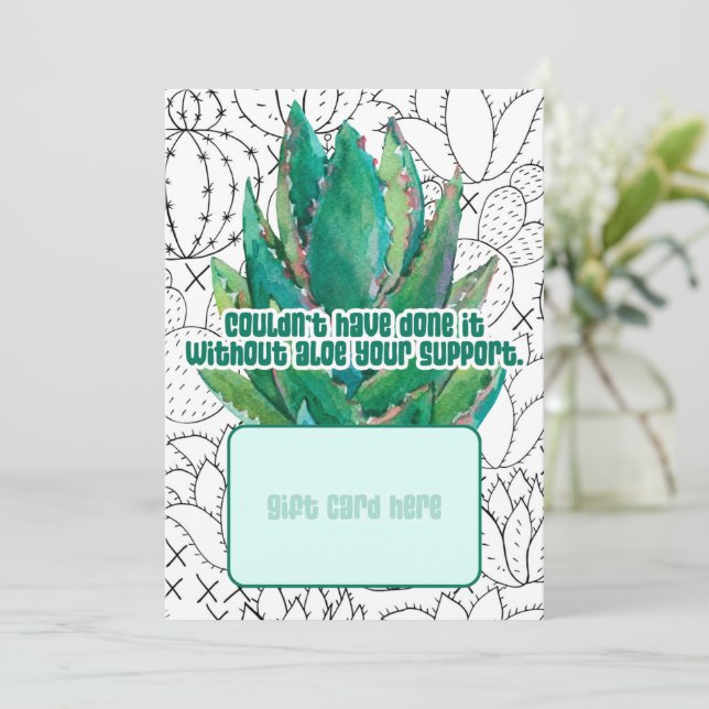 Succulent Thank You Teacher Gift Card Holder Julkort (Stående Fram)