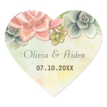 Succulent Watercolor-Blommigt