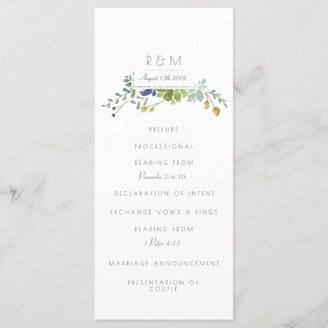 Succulent Watercolor | Inledande | Program (Framsida)