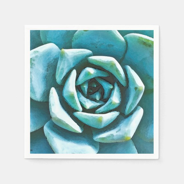 Succulent Watercolor Pappersservett (Framsidan)