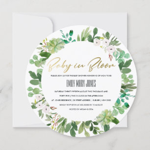 SUCCULENT WREATH FOLIAGE BABY I BLOOM SHOWER INBJUDNINGAR