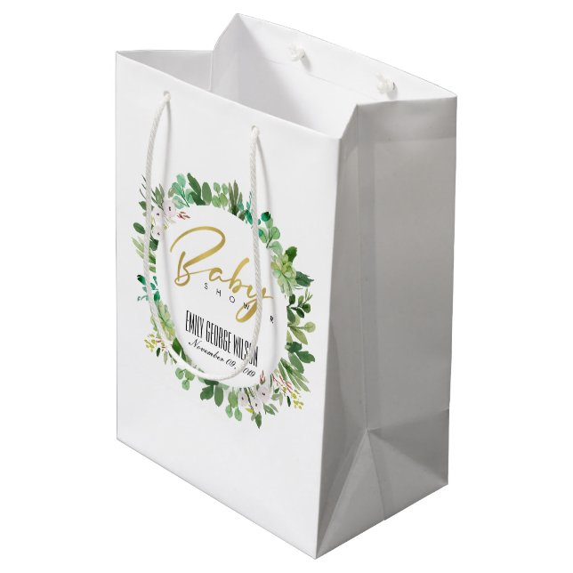 SUCCULENT WREATH FOLIAGE WATERCOLOR BABY SHOWER (Baksidan Vinklad)