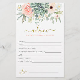 Succulents Advice for the Bride Card