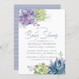 Succulents Baby Shower Inbjudan