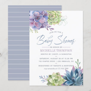 Succulents Baby Shower Inbjudan
