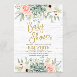 Succulents Baby Shower-inbjudan Inbjudningar