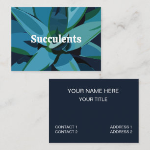 Succulents Blue Agave Cactus Succulents Visitkort
