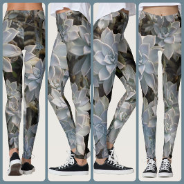 Succulents botaniska Silvery Blue Leggings