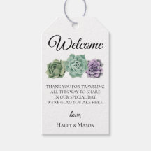 Succulents Bröllop Welcome Bag