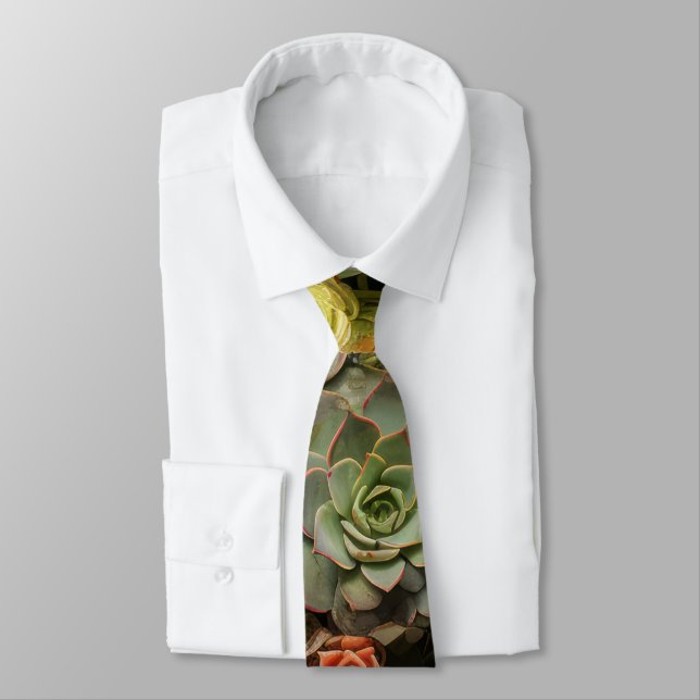Succulents Desert Flowers Neck Tie Slips (Bunden)
