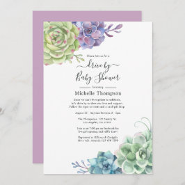 Succulents-diskar för vattenfärgsfärg inbjudningar