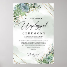 Succulents eucalyptus opluggad ceremoni poster