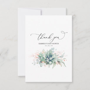 Succulents Greenery Baby Shower Tack Kort
