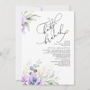 Succulents Greenery Brunch Baby Shower-inbjudan Inbjudningar
