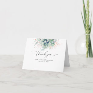 Succulents Greenery Elegant Boho Bröllop Tack Kort