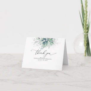 Succulents Greenery Elegant Boho Bröllop Tack Kort