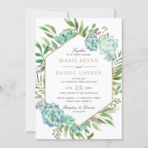 Succulents Greenery Geometric Guld Ram Bröllop