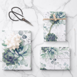 Succulents Greenery och Silver Eucalyptus Lövs