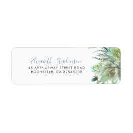 Succulents Greenery Returadress Etikett