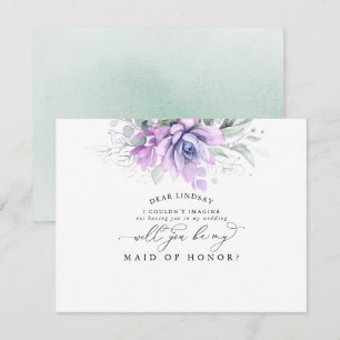 Succulents Greenery Silver Bridesmaid Frieri Inbjudningar