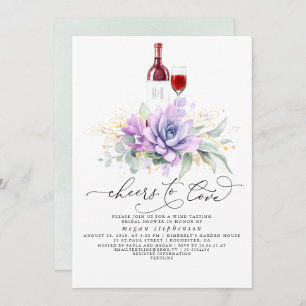 Succulents Greenery Vin Taste Möhippa Inv Inbjudningar