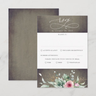 Succulents Grey and Rosa Flowers Bröllop OSA Kort