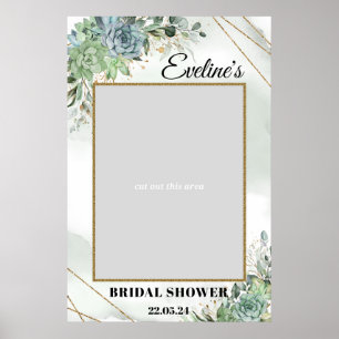 Succulents Grey guld möhippa fotoprop Poster
