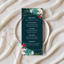 Succulents & Guld Chic Bröllop Menu
