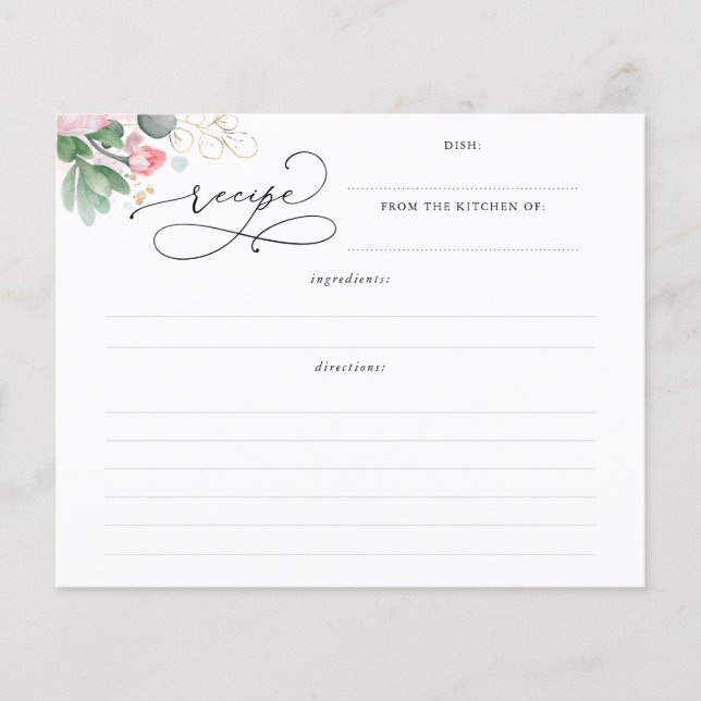 Succulents Guld Greenery Möhippa Recipe (Framsida)