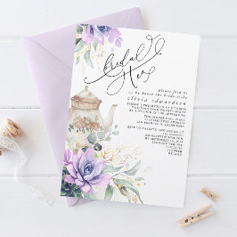 Succulents Guld Greenery Möhippa Tea Party I Inbjudningar