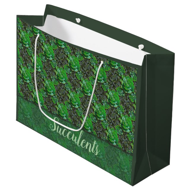 Succulents Large Gift Bag (Framsidan Vinklad)