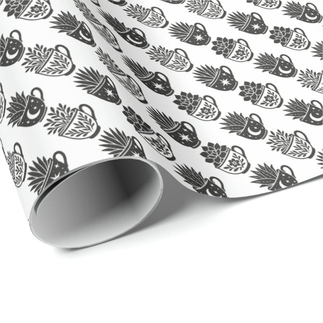 Succulents Mugs Presentpapper (Rullad Hörn)