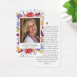 Succulents Photo Memorial Prayer Card Visitkort