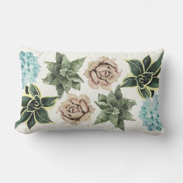 Succulents-rad Lumbarkudde (Framsida)