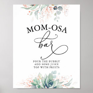 Succulents Ro Guld Greenery Mamma-osa Pub Sign Poster