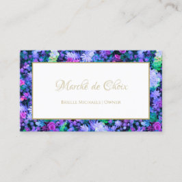 Succulents Rosa and Lila Foral Beauty Boutique Visitkort