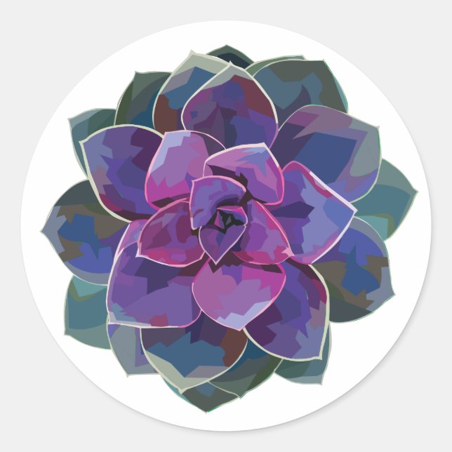 Succulents Sticker Runt Klistermärke (Framsida)