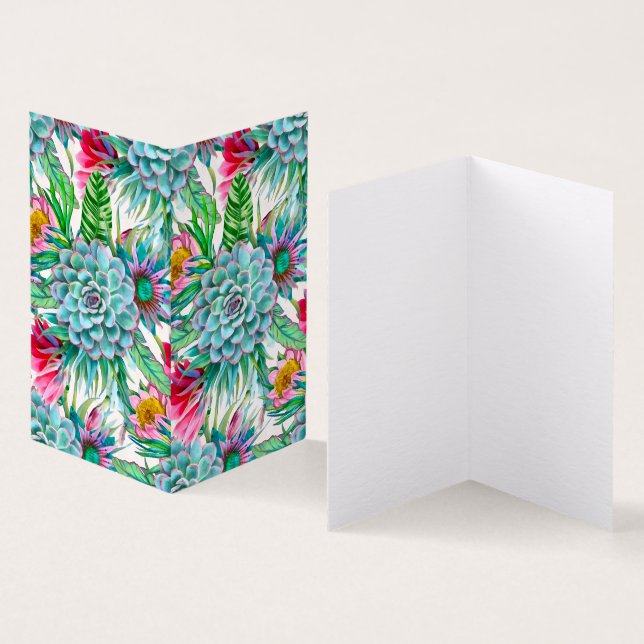 Succulents tropiska trädgård kort (In- och utsida)